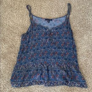 Blue floral tank top